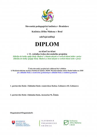 Záložka do knihy spája školy